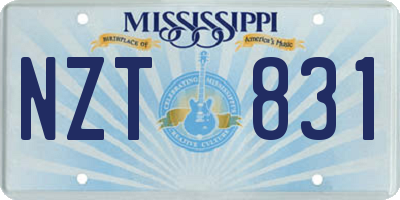 MS license plate NZT831
