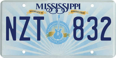 MS license plate NZT832