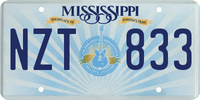 MS license plate NZT833