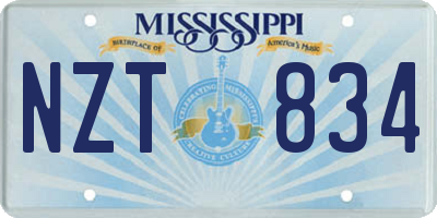 MS license plate NZT834