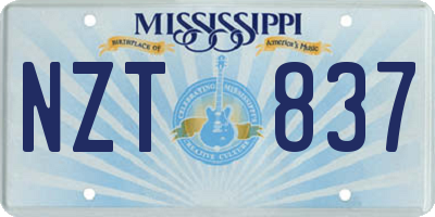 MS license plate NZT837