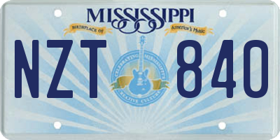 MS license plate NZT840