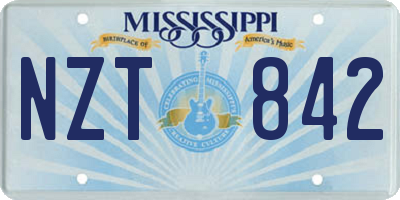 MS license plate NZT842