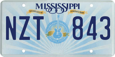 MS license plate NZT843
