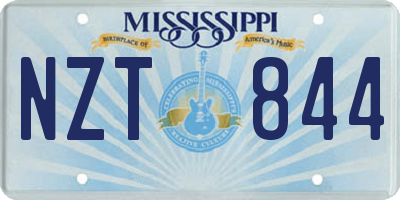 MS license plate NZT844