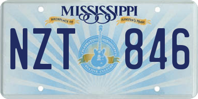 MS license plate NZT846