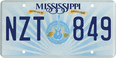 MS license plate NZT849