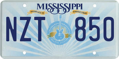 MS license plate NZT850