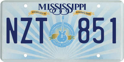 MS license plate NZT851
