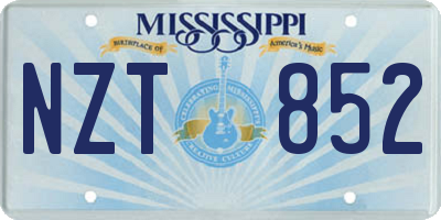 MS license plate NZT852