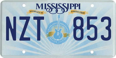 MS license plate NZT853