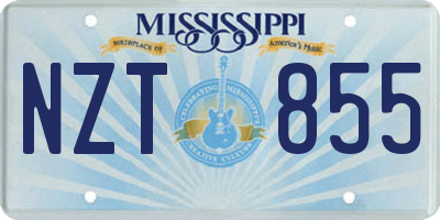MS license plate NZT855