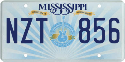 MS license plate NZT856