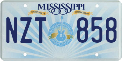 MS license plate NZT858