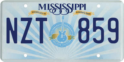 MS license plate NZT859