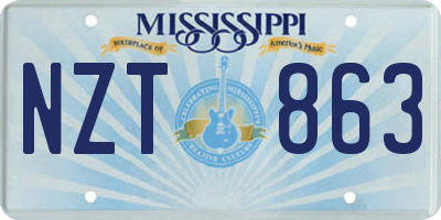MS license plate NZT863