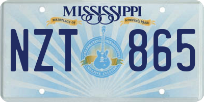 MS license plate NZT865