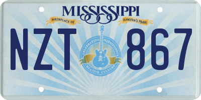 MS license plate NZT867