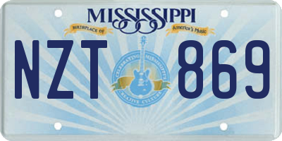 MS license plate NZT869