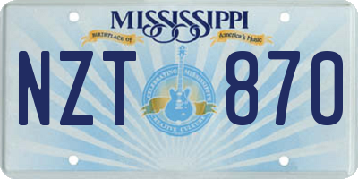 MS license plate NZT870