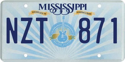 MS license plate NZT871