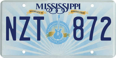 MS license plate NZT872