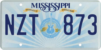 MS license plate NZT873