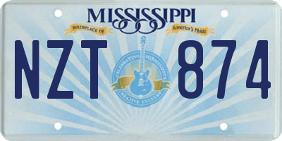 MS license plate NZT874