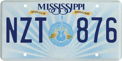 MS license plate NZT876