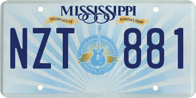 MS license plate NZT881