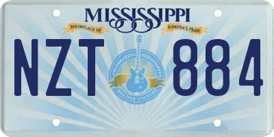 MS license plate NZT884
