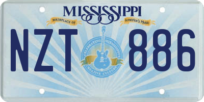 MS license plate NZT886