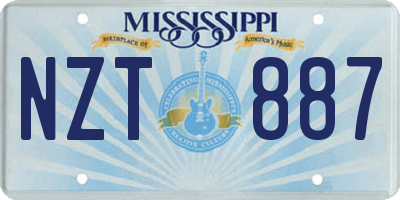 MS license plate NZT887