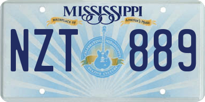 MS license plate NZT889