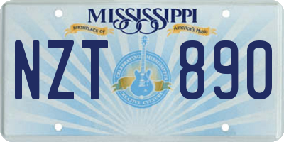 MS license plate NZT890