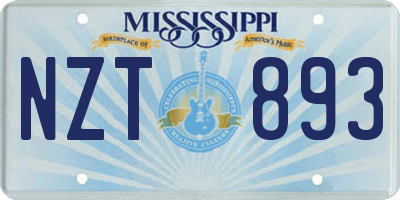 MS license plate NZT893