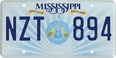 MS license plate NZT894