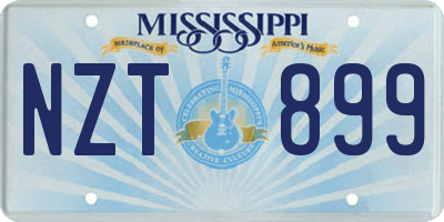 MS license plate NZT899