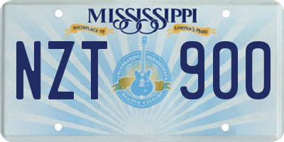 MS license plate NZT900