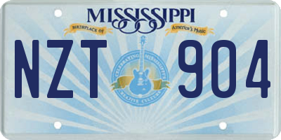 MS license plate NZT904