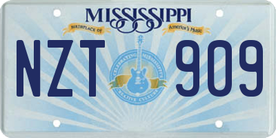MS license plate NZT909