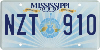 MS license plate NZT910