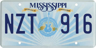MS license plate NZT916