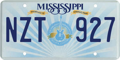 MS license plate NZT927