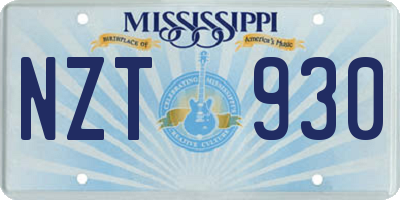 MS license plate NZT930