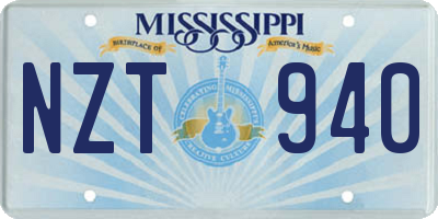 MS license plate NZT940