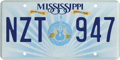 MS license plate NZT947