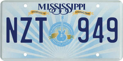 MS license plate NZT949