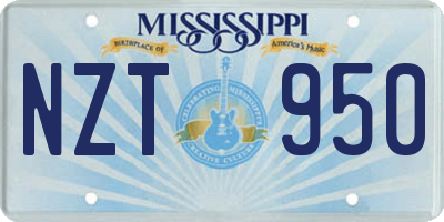MS license plate NZT950