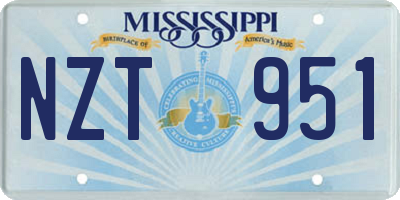 MS license plate NZT951
